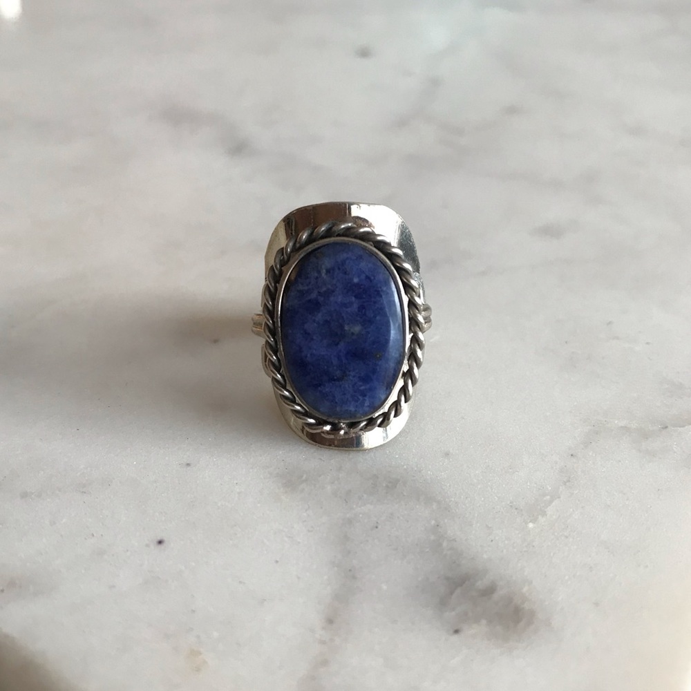 SODALITE gemstone Peruvian Silver Ring